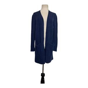 Madewell blue knit preppy open front cardigan sweater size XS